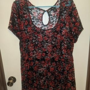 Torrid Lace Floral Babydoll Too Size 3
